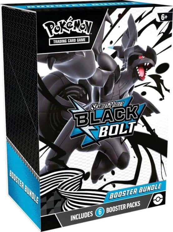 Pokémon Scarlet & Violet Black Bolt Booster Bundle met Zekrom op de voorkant.