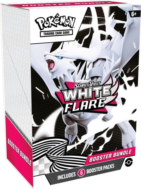 Pokémon Scarlet & Violet White Flare Booster Bundle met Reshiram op de voorkant.